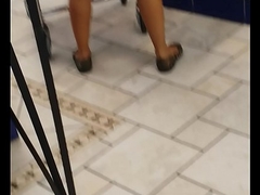 Straightforwardly latina booty shorts at the laundry recumbent with flats